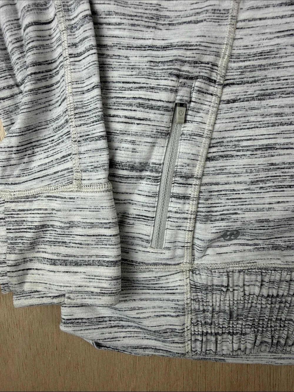 Lululemon Think Fast Hoodie Heathered Space Dye Rulu Thumbholes Hidden Pocket